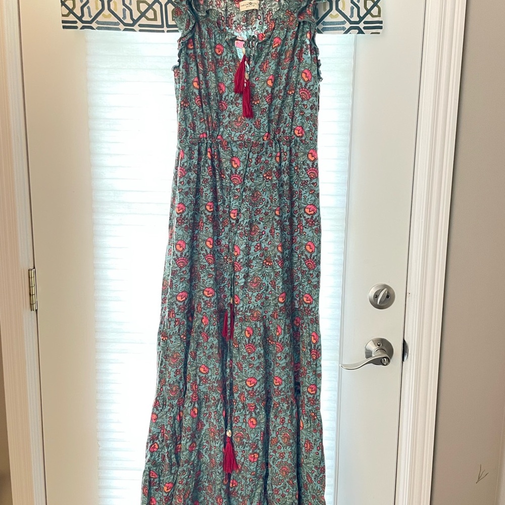 NATURAL LIFE Floral Maxi Dress - Teal and Pink